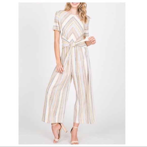 ✨LAST ONE✨Gorgeous multi striped cropped jumpsuit - Picture 6 of 6